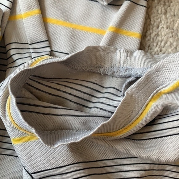 Calvin Klein Golf grey and yellow stripe polo top - Picture 10 of 10
